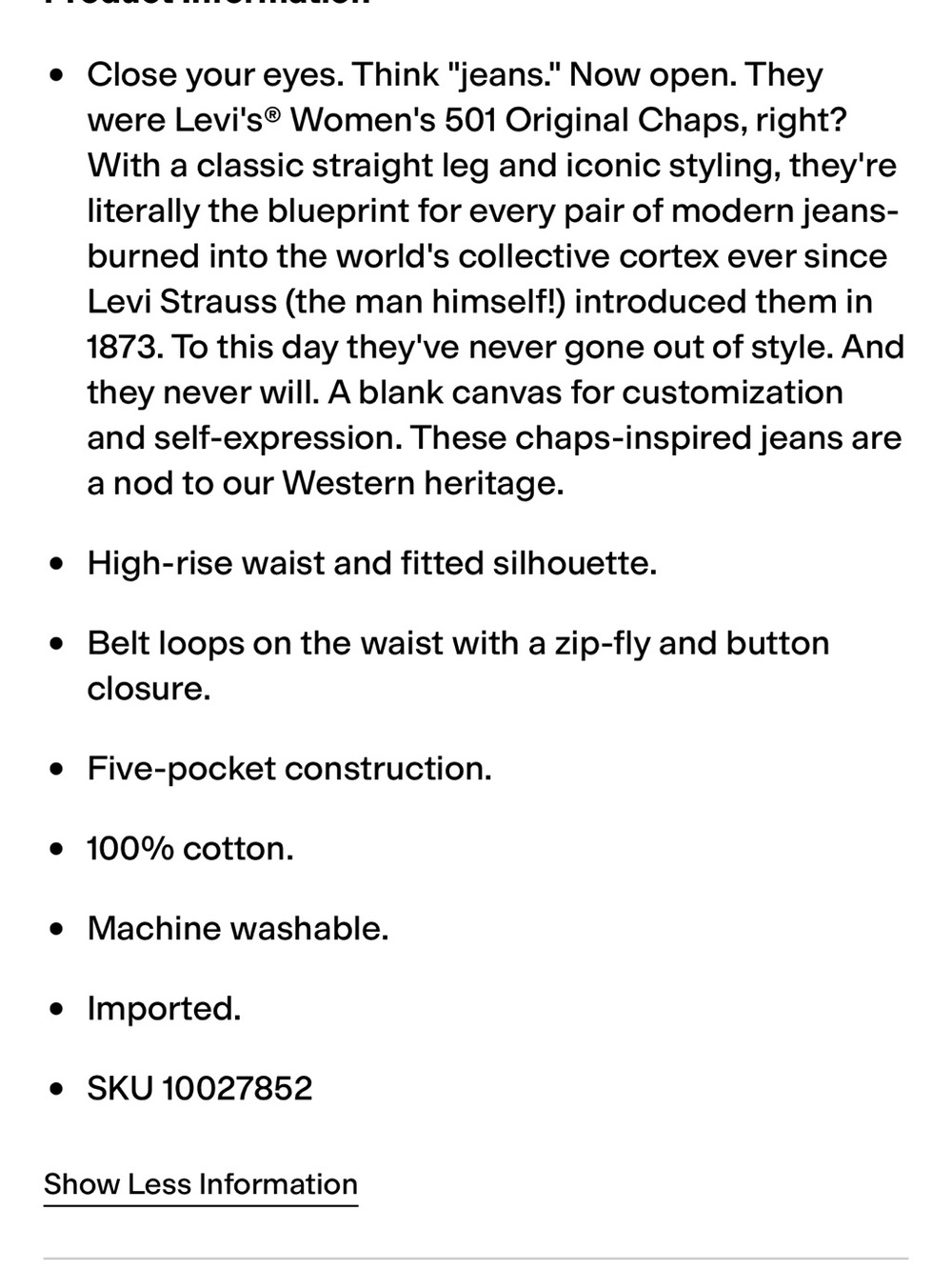 Levis 501 Original Chaps Jeans - Picture 5 of 5